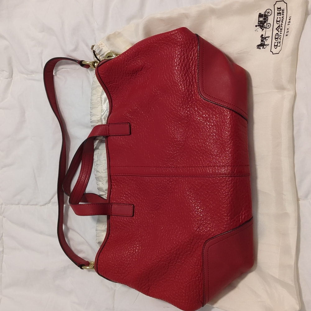 Coach Red Tote Bag